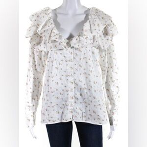 Something Navy floral blouse